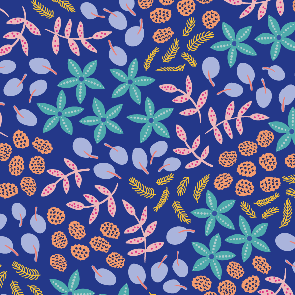 Pattern with playful mix of colorful flowers - Bloom Pop